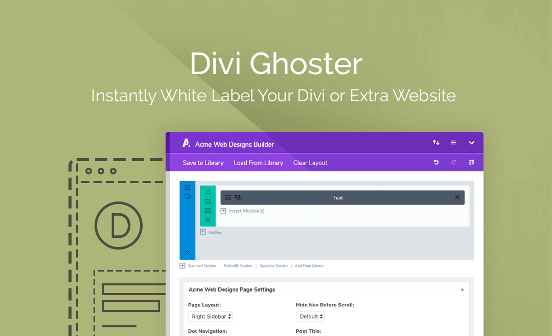 Ghoster. Divi. Acme web Design.