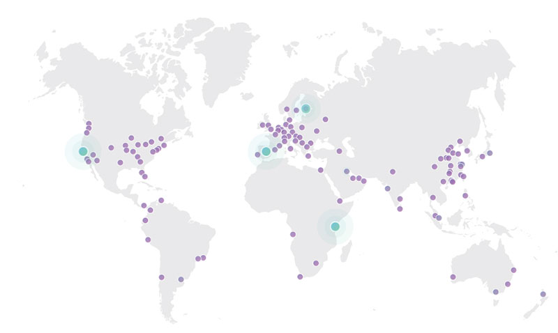 CDN data centers around the world 