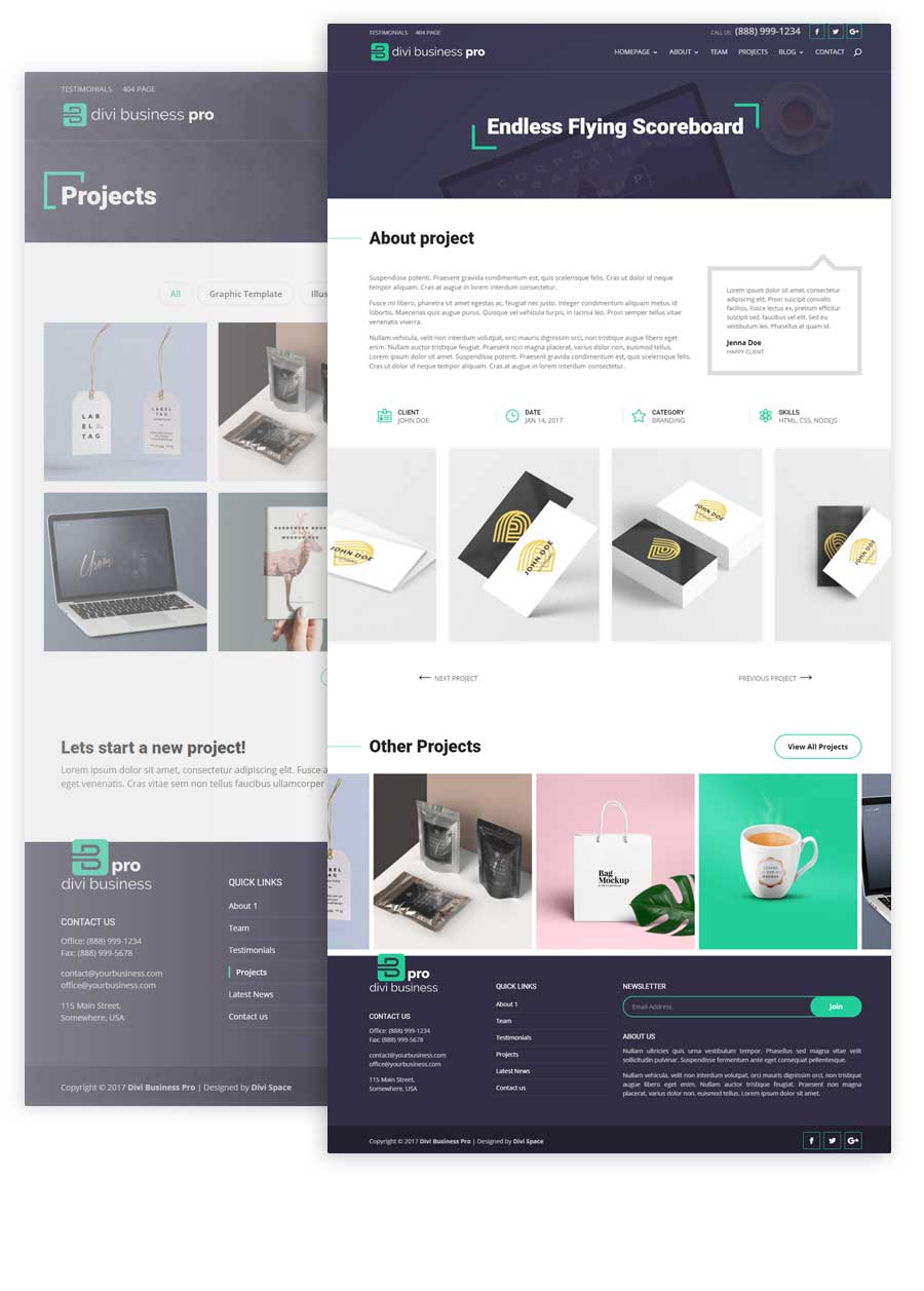 Divi Business Pro Projects