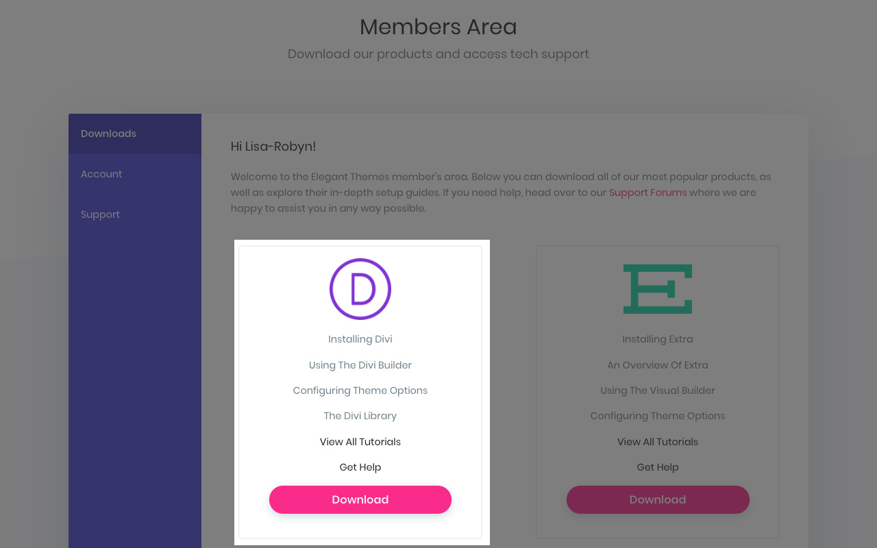Download Divi from Elegant Themes