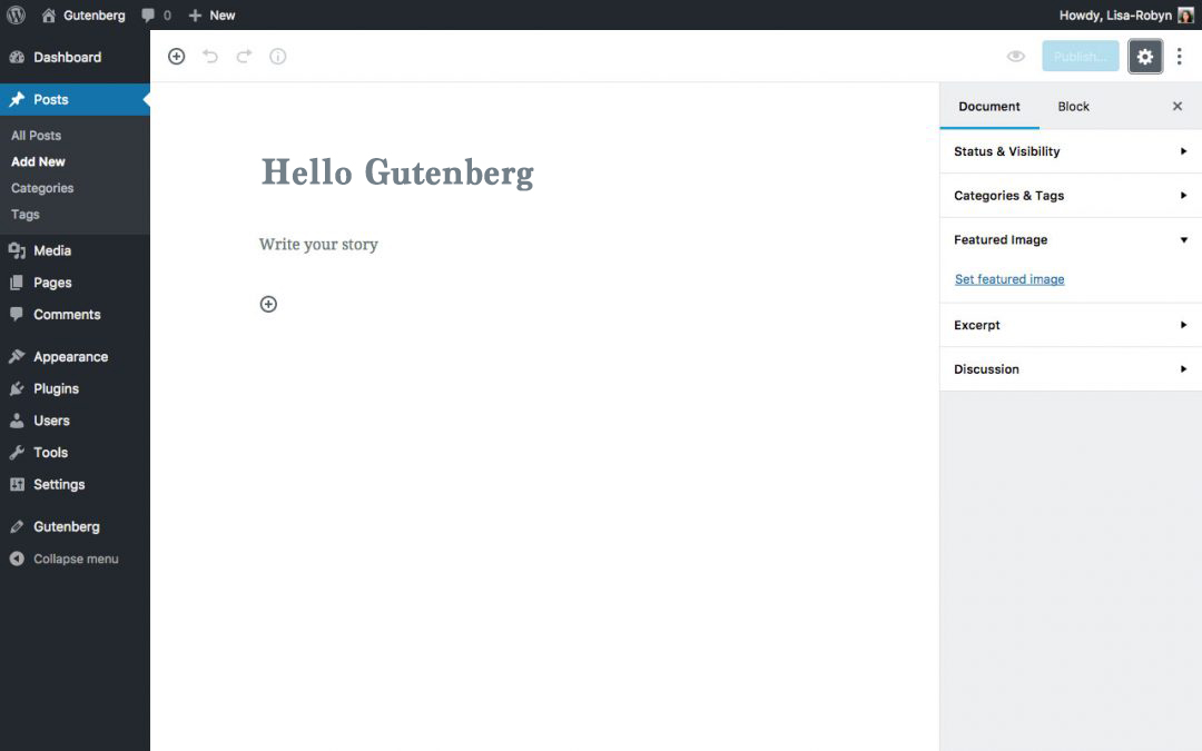 The new Gutenberg editing experience –