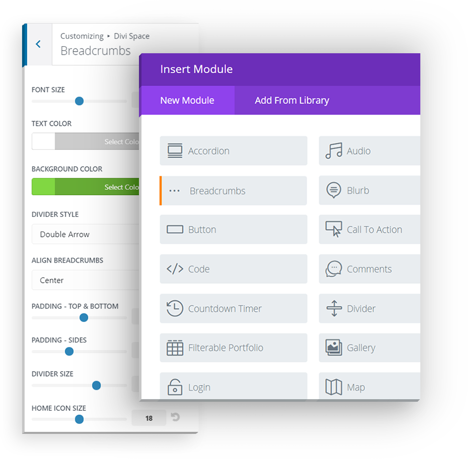 Divi Breadcrumbs Plugin Customizer 
