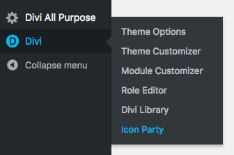 Divi Icon Party Divi Theme Options
