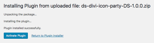 Install and Activate Divi Icon Party plugin