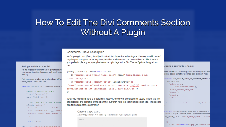 How To Edit The Divi Comments