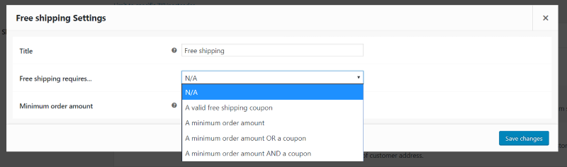 WooCommerce free shipping requirements