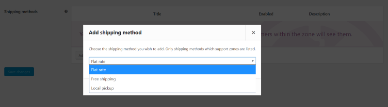 WooCommerce shipping method