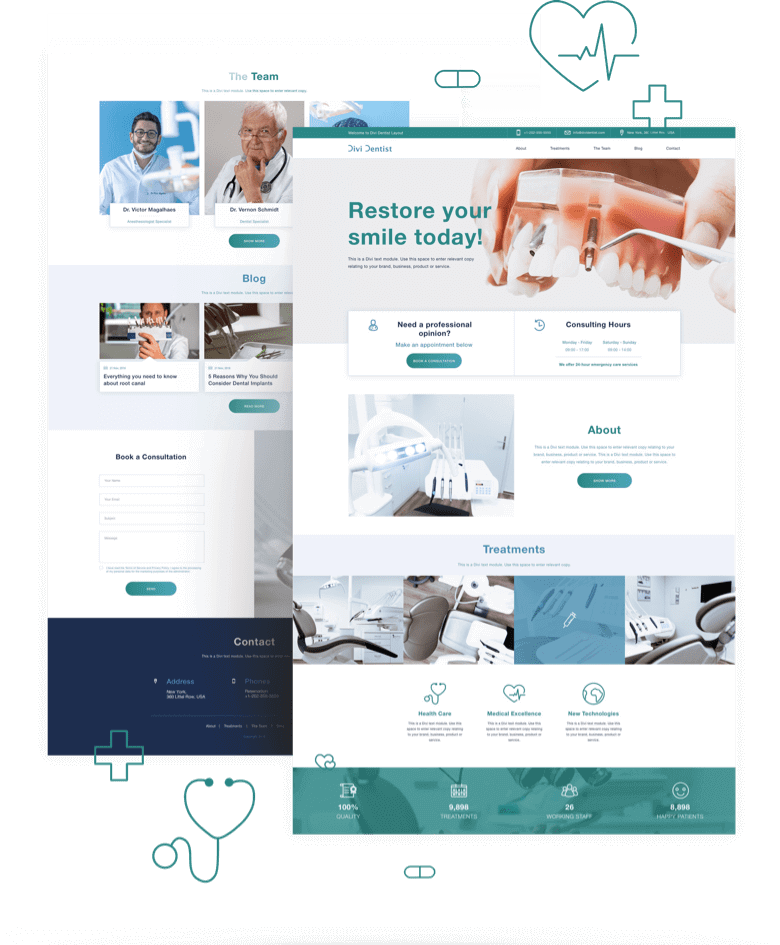 Best Free Divi Layout Packs Dentist Layout from Divi Space