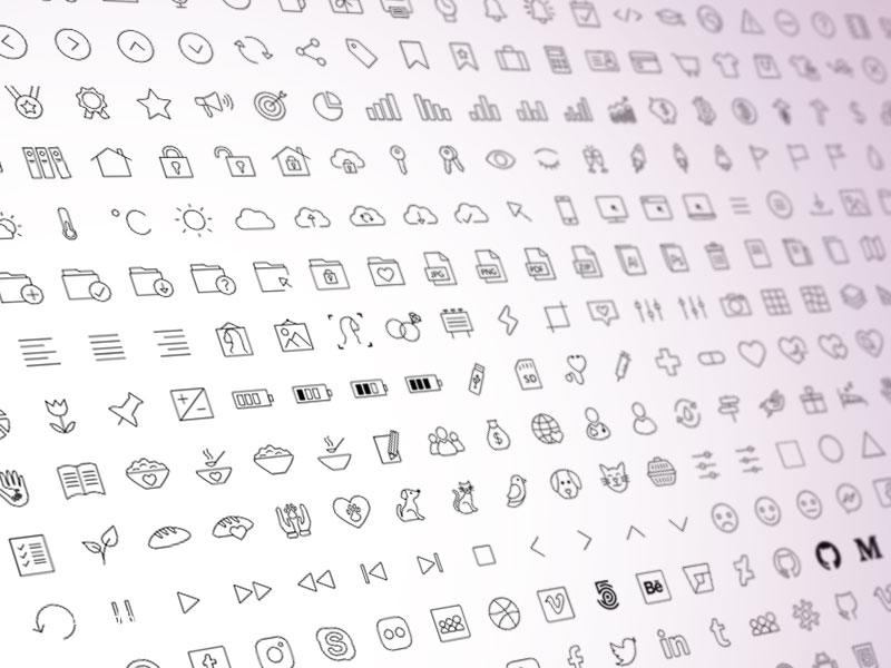 Icons-black outline icon catalog