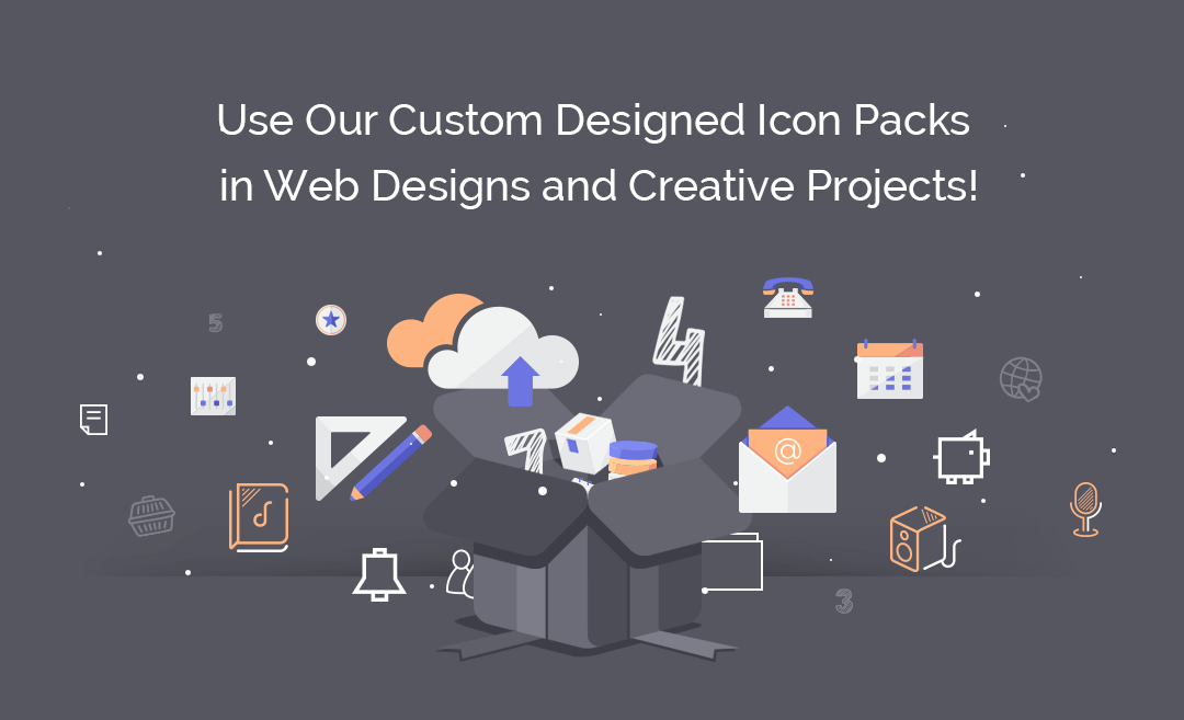Use Our Custom Designed Icon Packs in Web Designs and Creative Projects!