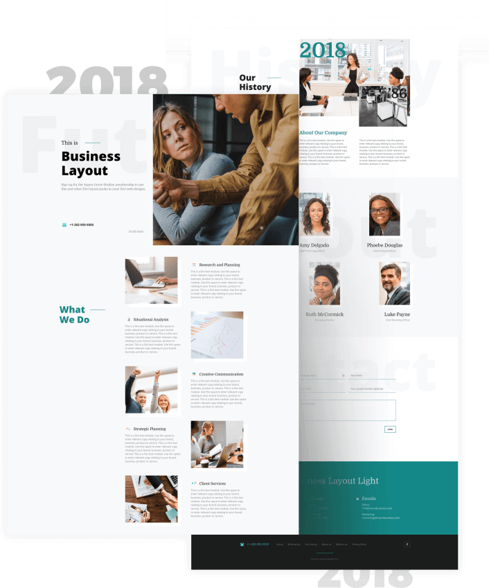 Best Free Divi Layout Packs Business Light and Dark from Divi Space