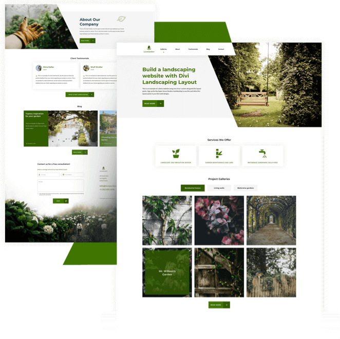 Best Free Divi Layout Packs Landscaping Layout from Divi Space