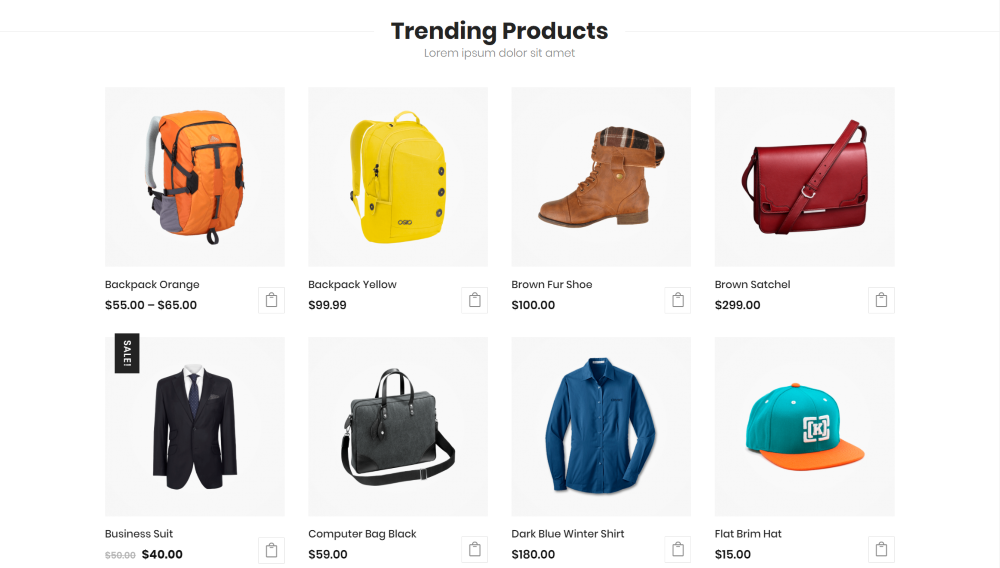 Divi Ecommerce Child Theme trending products