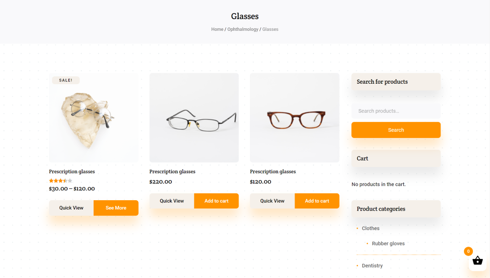 Divi Medical Ecommerce product category