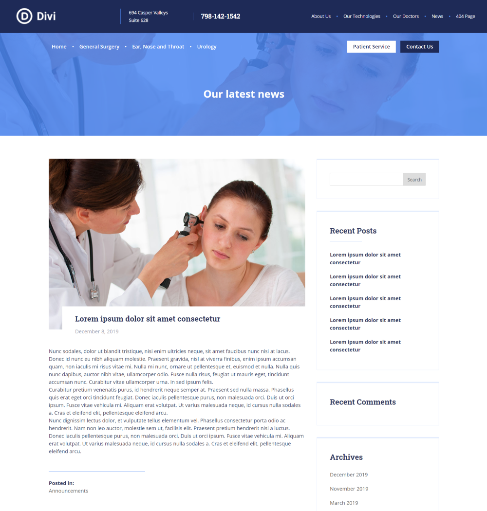 Divi Health Clinic Blog Page