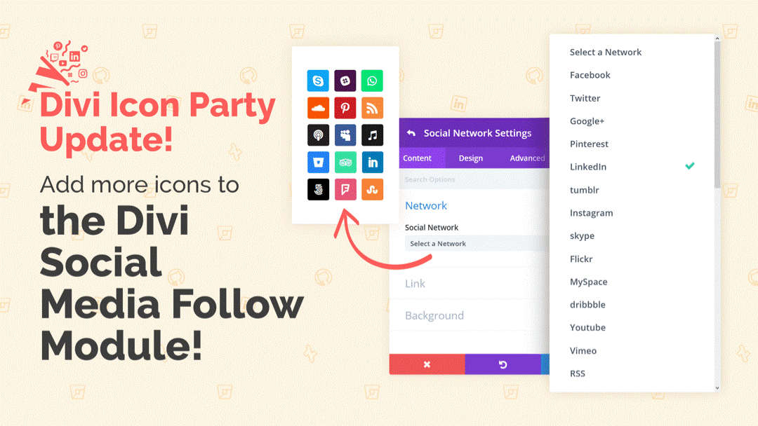Add More Icons to the Social Media Module with Divi Icon Party