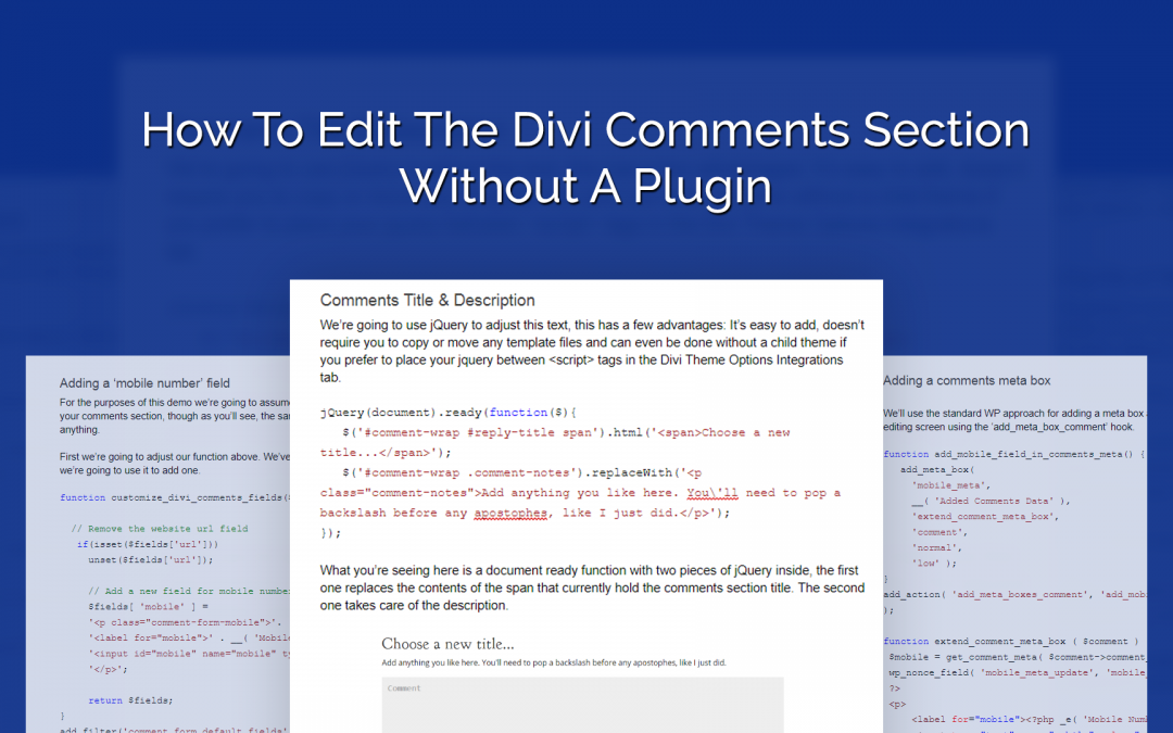 How to Edit the Divi Comments Section Without a Plugin