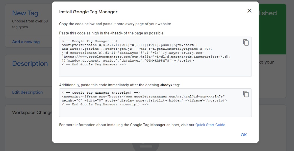 Setup Google Tag Manager