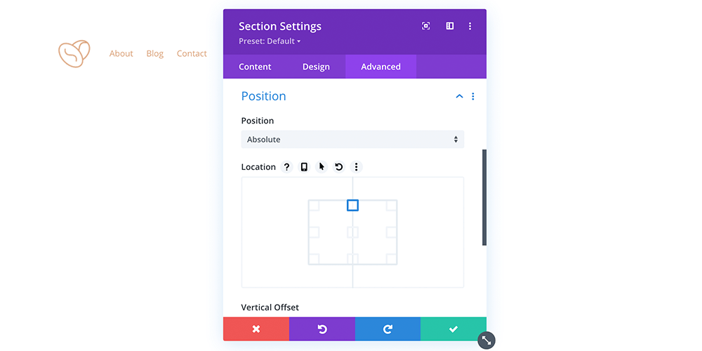 Divi absolute position