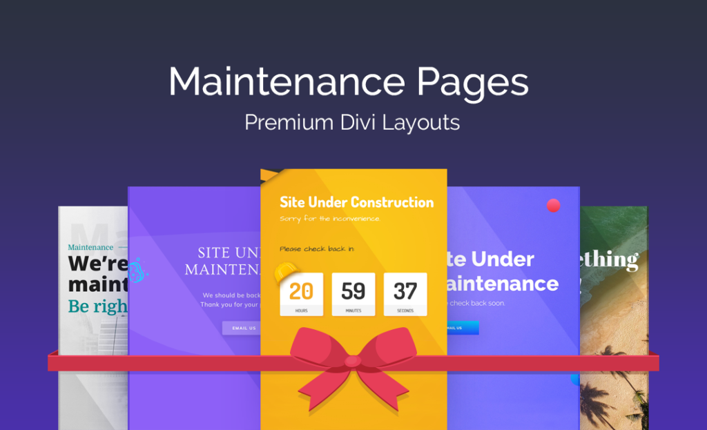 Divi Space premium layouts for maintenance mode pages