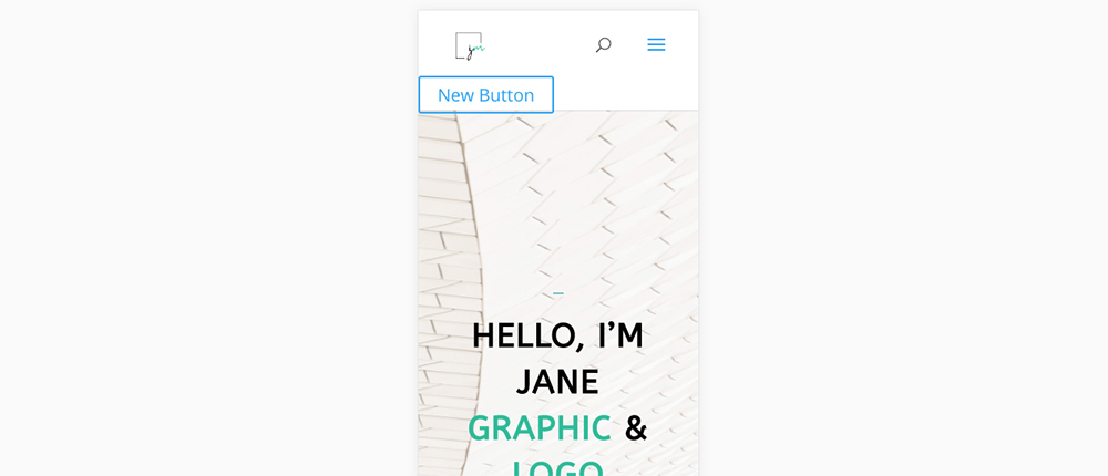 Divi mobile menu call to action button added with Javascript