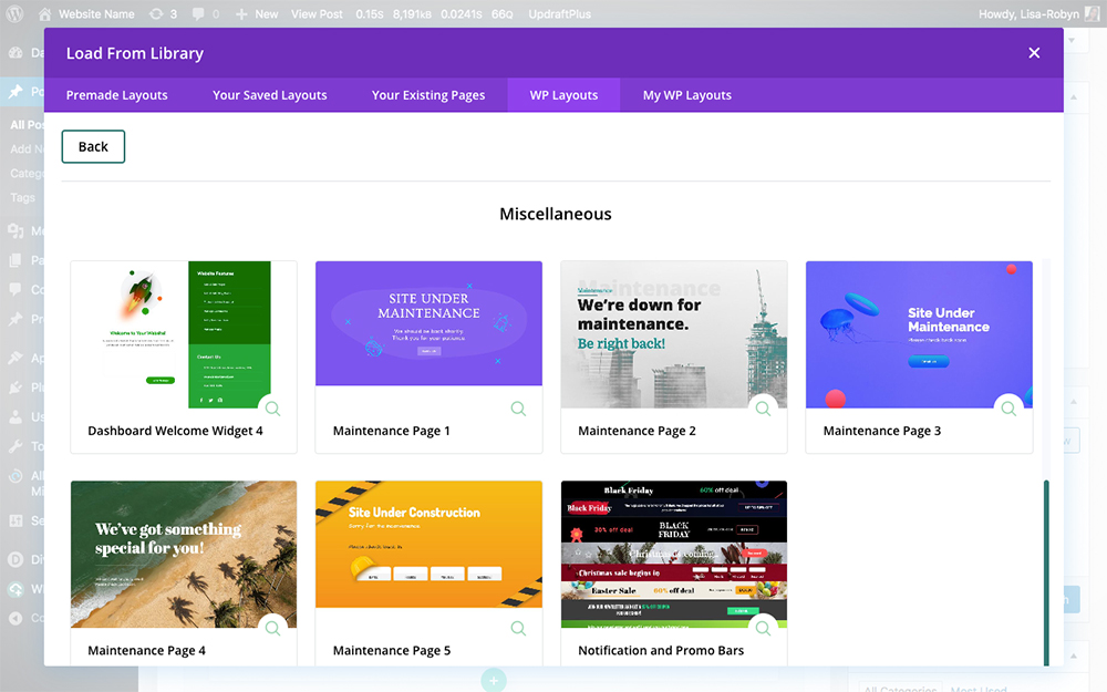 WP Layouts for the Divi Builder