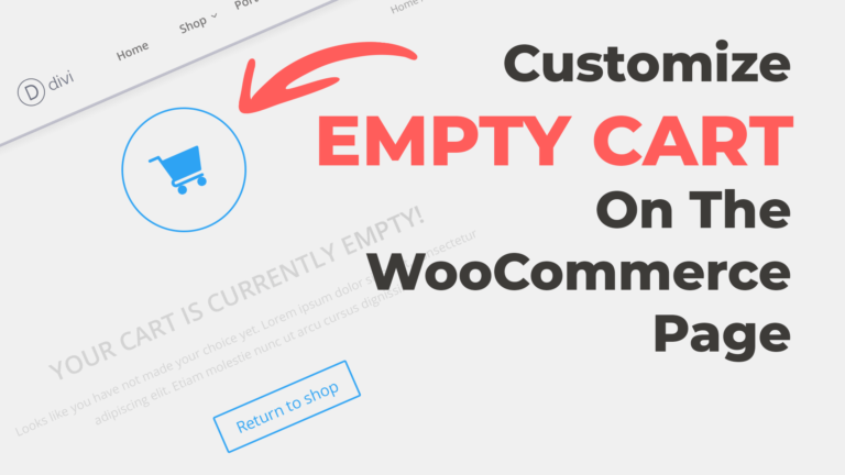 Customize the WooCommerce Empty Shopping Cart Page