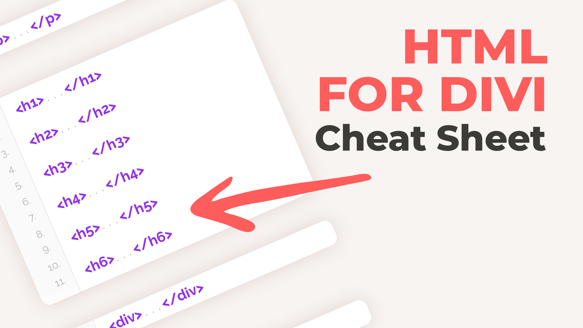 HTML for Divi Cheat Sheet