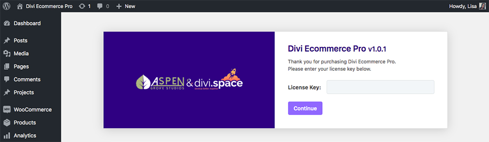 Divi Ecommerce Pro license key
