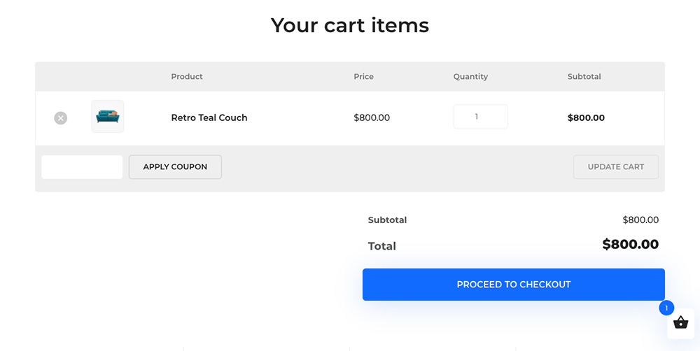 WooCommerce Divi Ecommerce Pro cart