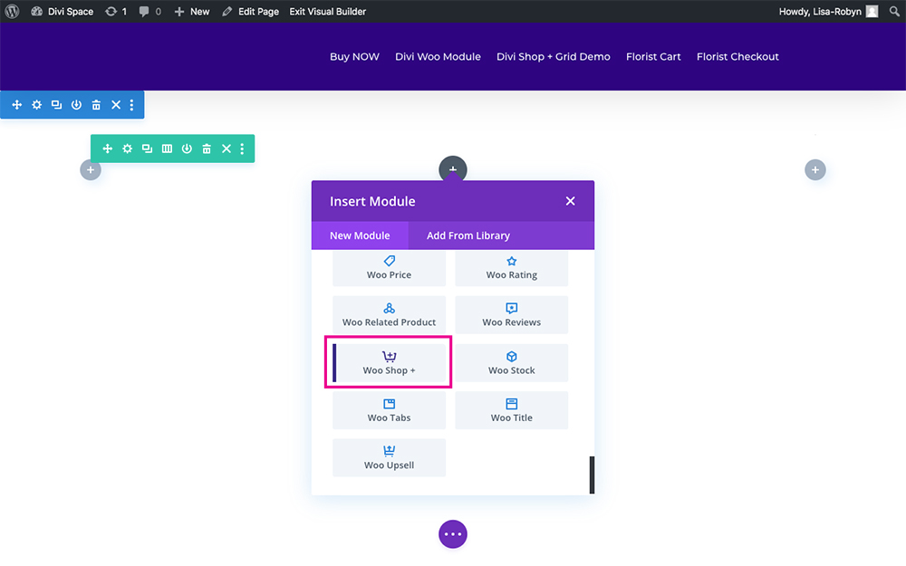 Divi Shop Builder WooCommerce Shop module