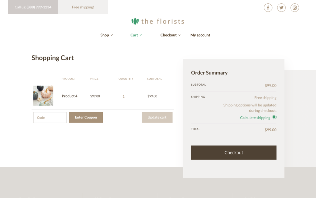 Divi Shop Builder cart page demo example two