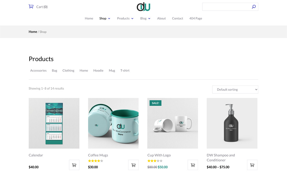 Divi WooCommerce Store child theme product page