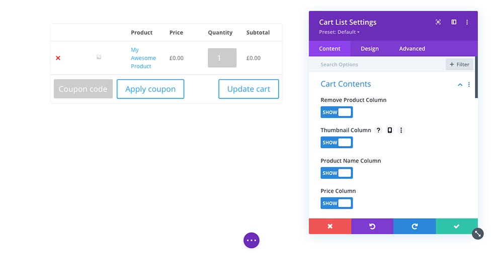 WooCommerce Cart Page