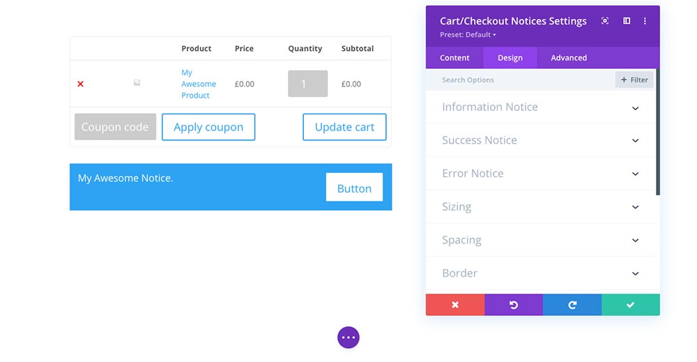 Customize the WooCommerce Cart page with Divi