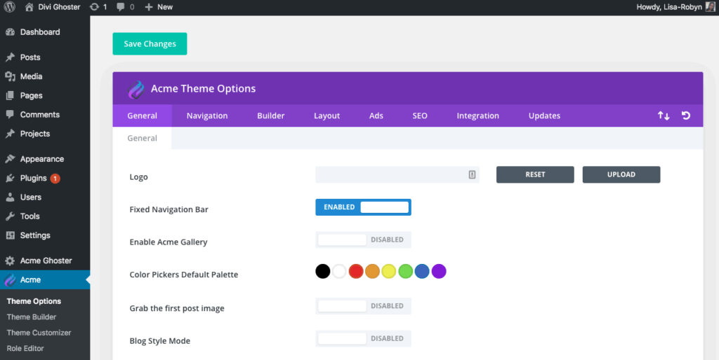 Divi Builder default colors