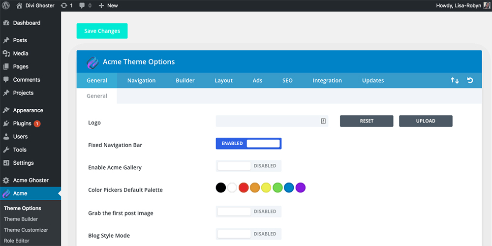 Divi builder back end builder colors changed