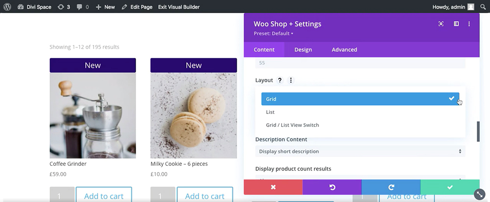 Divi Shop Builder WooCommerce Product List View Layout Option