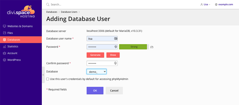 Add user to database