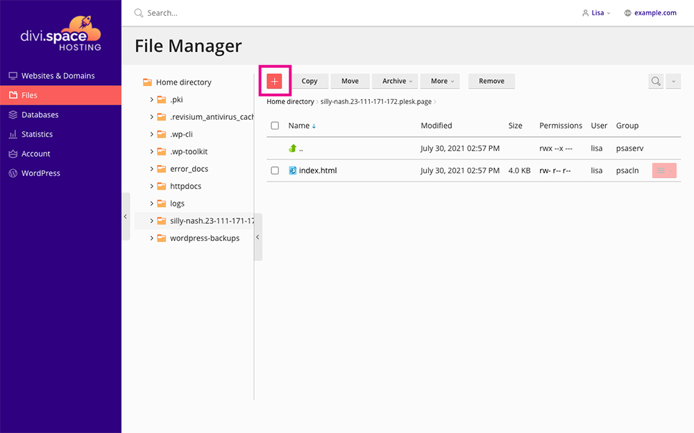 Migrate Divi Space file manager