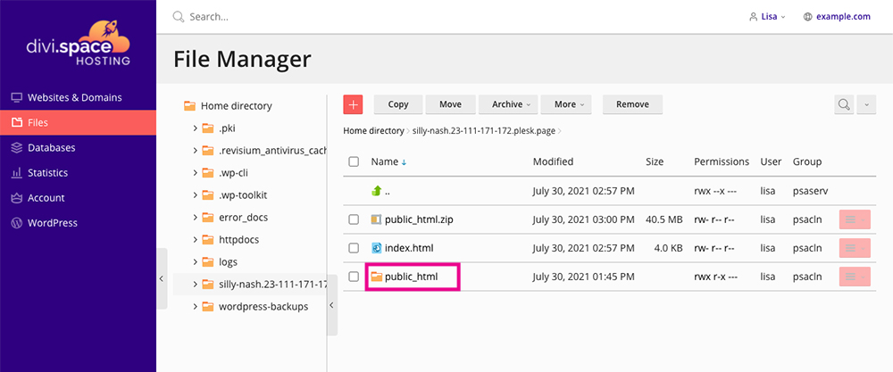 Migrate Divi Space file manager