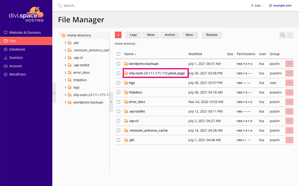 Migrate Divi Space file manager