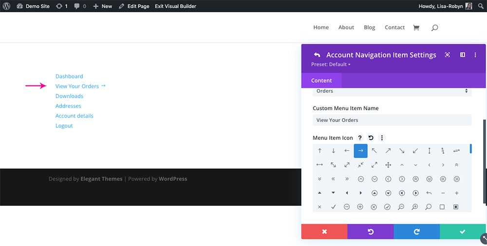 Customize WooCommerce My Account Page with the Divi Shop Builder