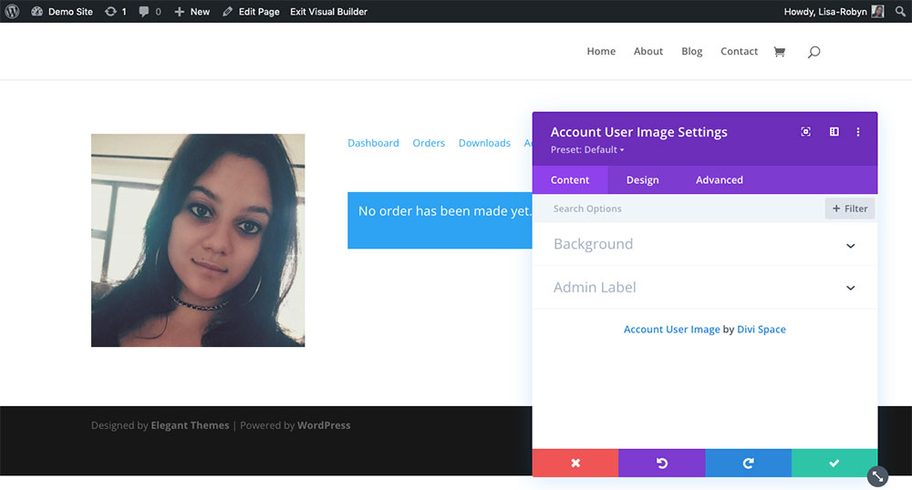 Customize WooCommerce My Account Page with the Divi Shop Builder