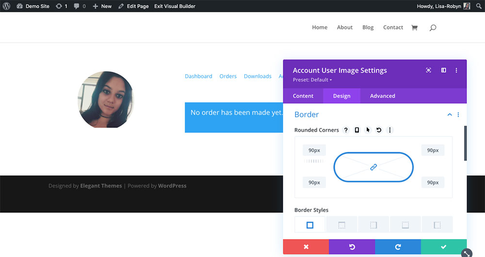 Customize WooCommerce My Account Page with the Divi Shop Builder