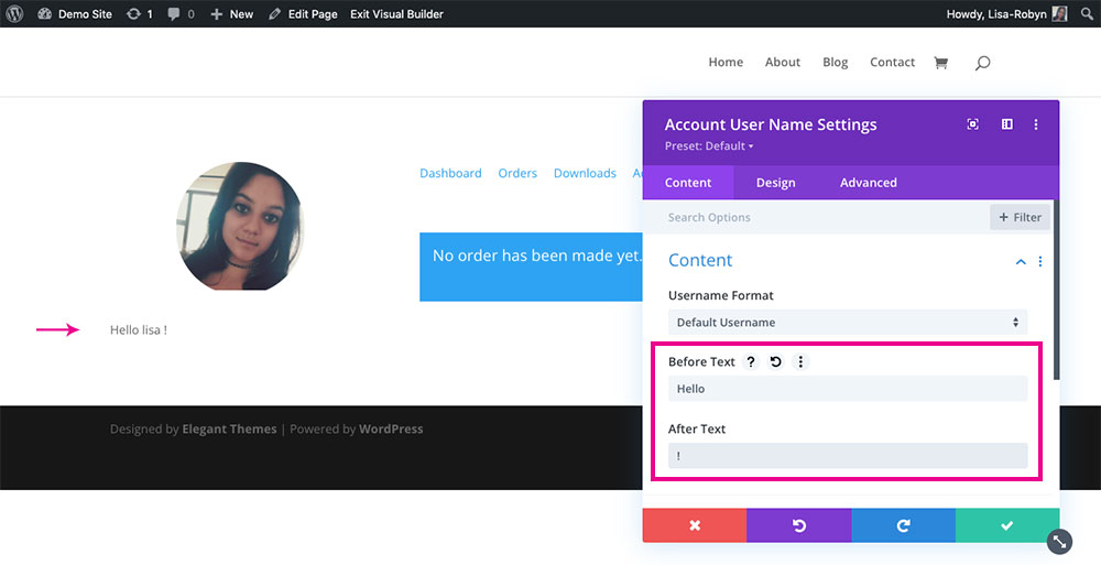 Customize WooCommerce My Account Page with the Divi Shop Builder