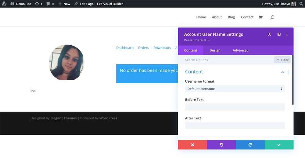 Customize WooCommerce My Account Page with the Divi Shop Builder