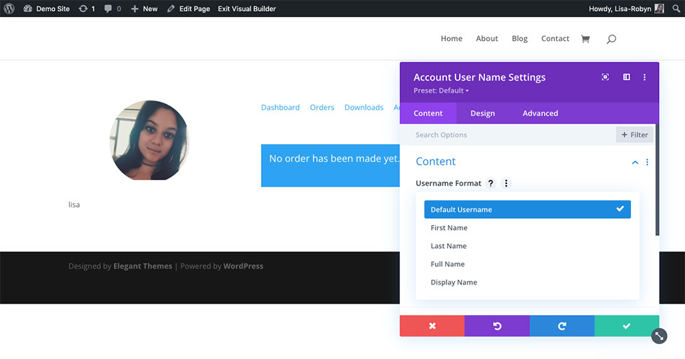 Customize WooCommerce My Account Page with the Divi Shop Builder