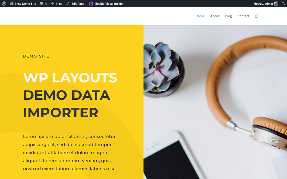 Divi theme with Elegant Themes layout pack