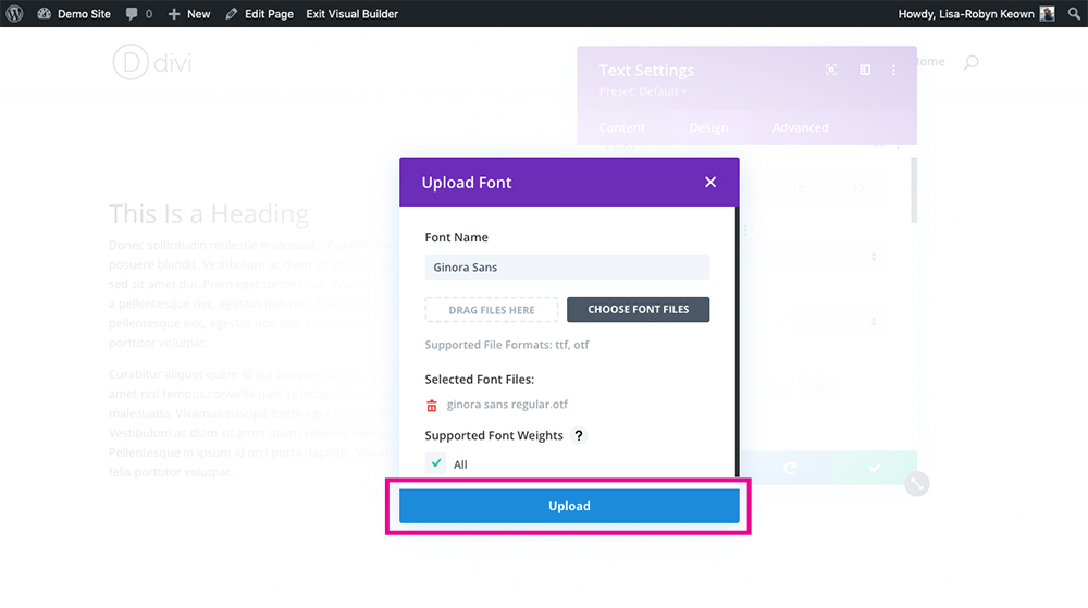 Add Custom Divi Fonts Using Divi Builder